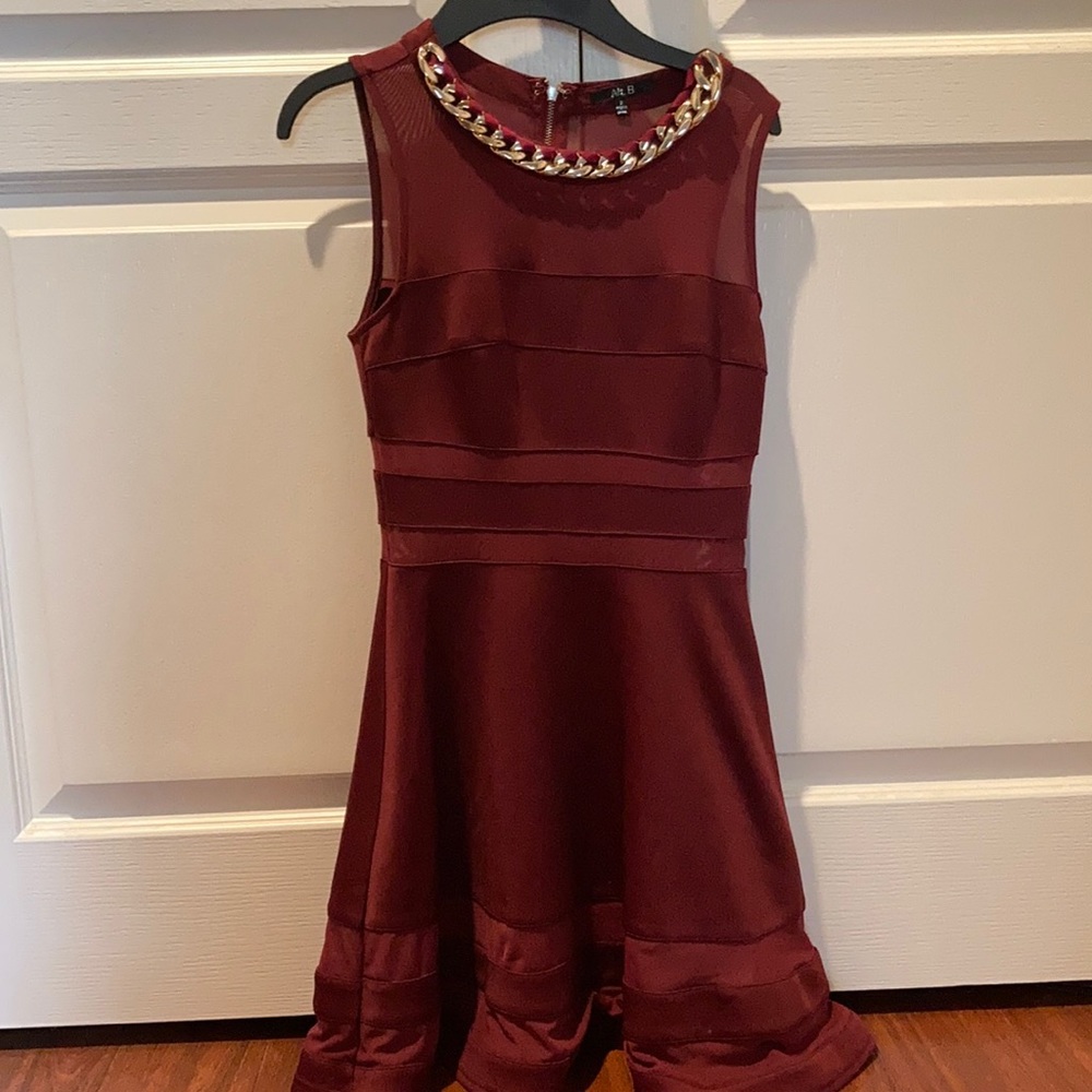 Alt. B Wine Colored Tight Fitting Mini Dress